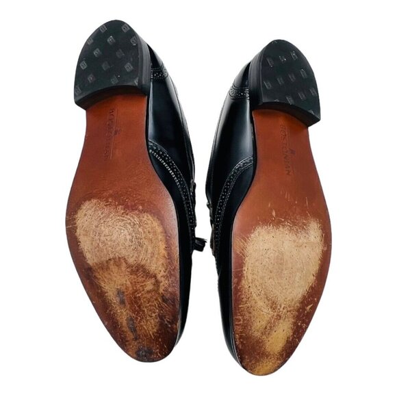 Bostonian Evanston Black Leather Brogue Wingtip Kiltie Tassels Shoes Mens 10 N - Picture 11 of 12
